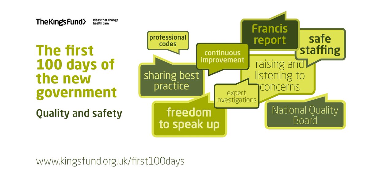 TheKingsFund's tweet photo. Improving quality &amp; safety in the NHS: we look at the new govt's actions so far http://t.co/vBGGO6ZQYg #100days http://t.co/VnKX29IFyc