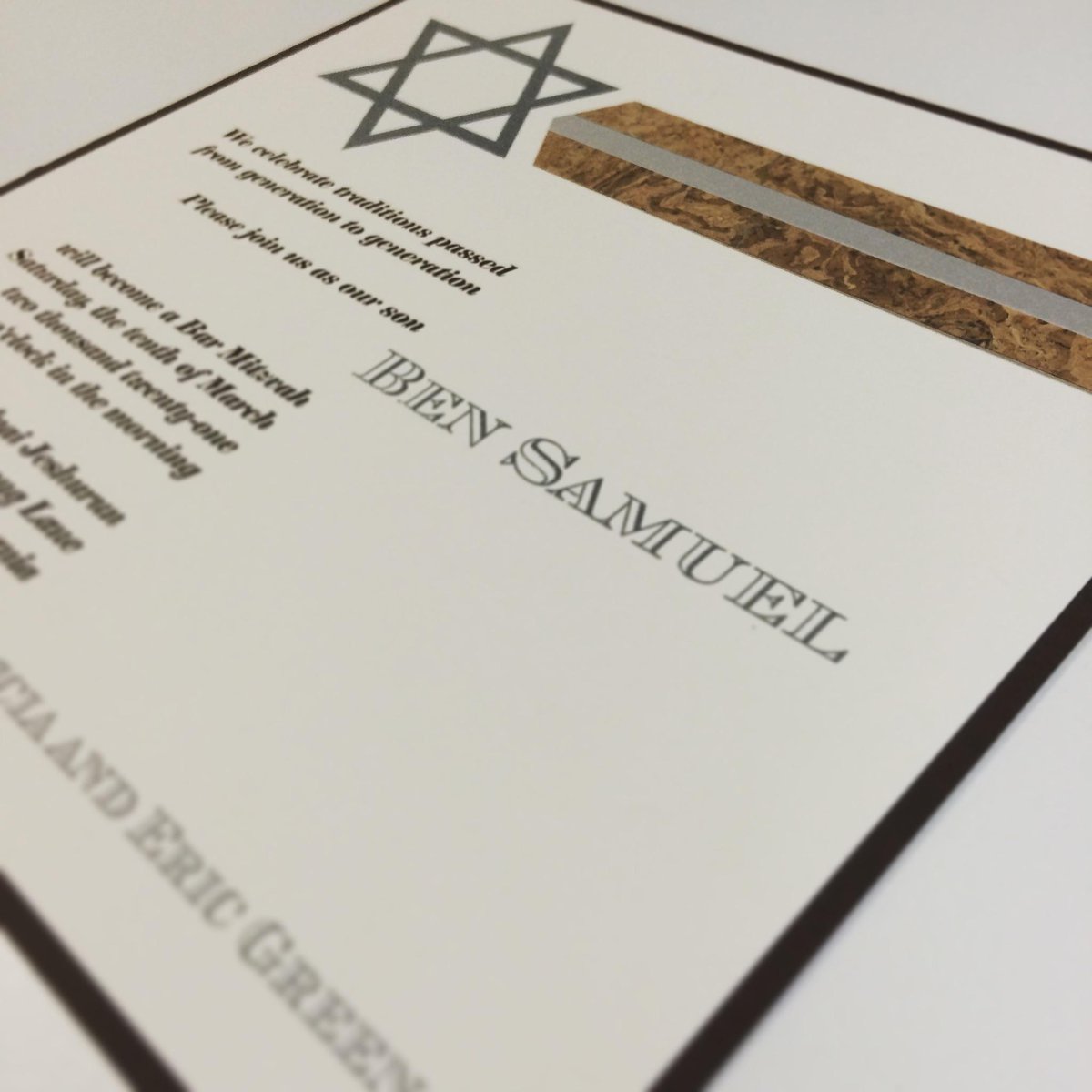 legionpaper's tweet image. #invitation by @InvBasket on #strathmore layered on @colorplanpapers w/ #stardream &amp;amp; #corkskin #thermography #design