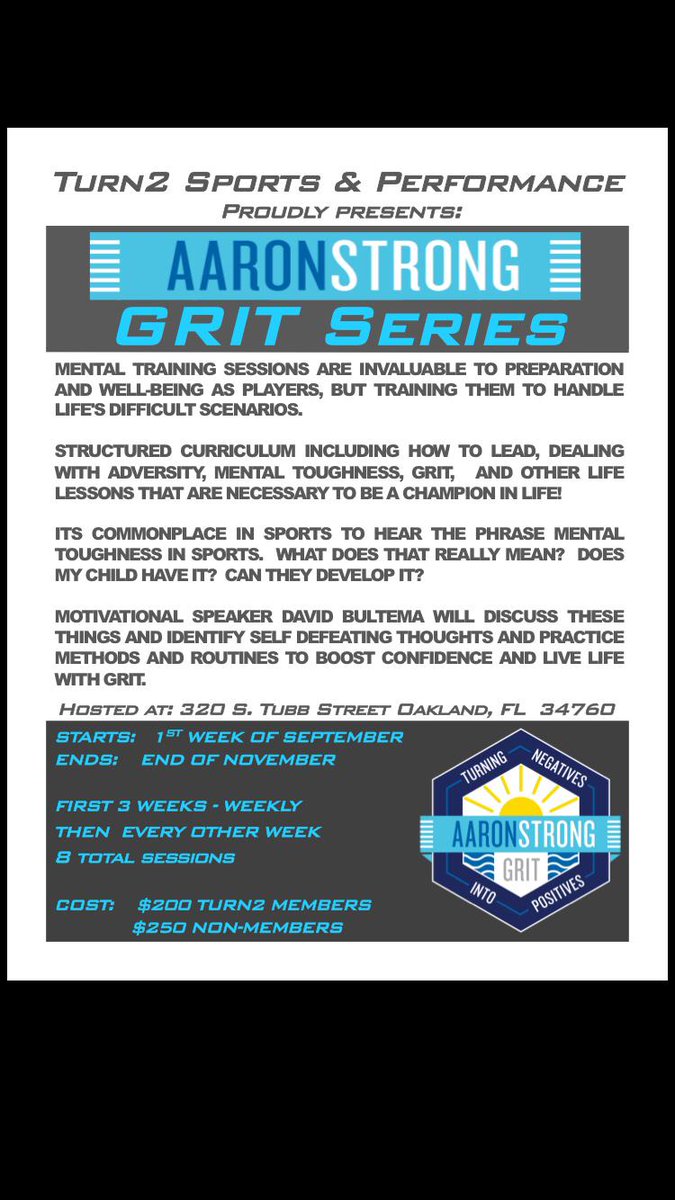 turn2_sports's tweet photo. #beaaronstrong w/ @bultema29 this fall @turn2_sports w/ Aaronstrong Grit Series - got to commit to the mental game! http://t.co/ZaS0I5nUmw
