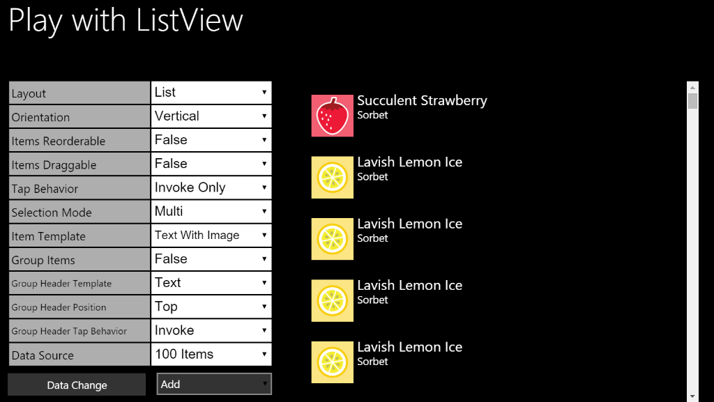 msdev's tweet photo. ListView, how we love you. Play with one of the most powerful controls in the #WinJS library! http://t.co/ievgHP2SQZ http://t.co/9DmMlg0Lhw