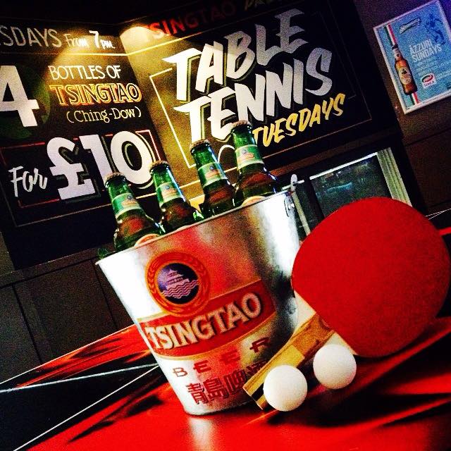 LeedsShooters's tweet photo. 4 Tsingtao beer and free table tennis what more could you want from a Tuesday! #TTT #TisingtaoUK #uberpong http://t.co/GX9REAEfxg