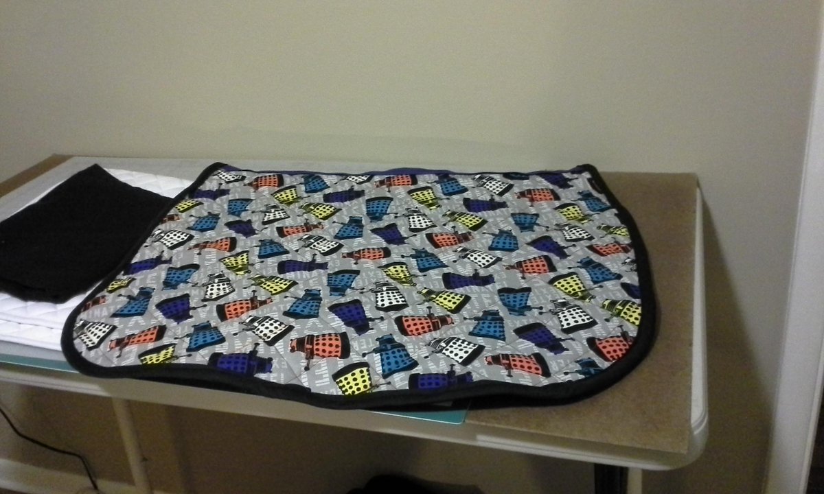 GallantGallop's tweet photo. Yesterday I made a totally excellent dalek/tardis saddle pad, and it will be featured at #WizardWorld Chicago! http://t.co/by10T0N22O