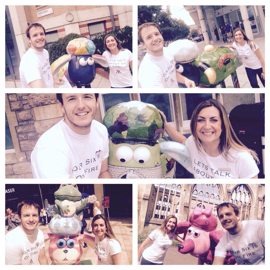 MarriottBristol's tweet photo. Our leisure club associates are hitting the streets of #bristol getting in sheep-shape! #fitinsix #seaninthecity http://t.co/hKiQ85jk2W
