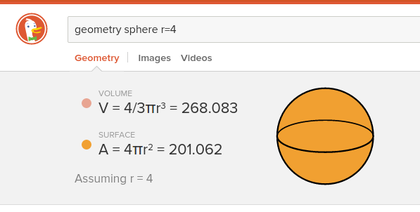 DuckDuckGo's tweet photo. Continuing with that geometry #InstantAnswer, you can also add values to get formula results:
https://t.co/7PRyH31Agr http://t.co/HvXLB3MxF5