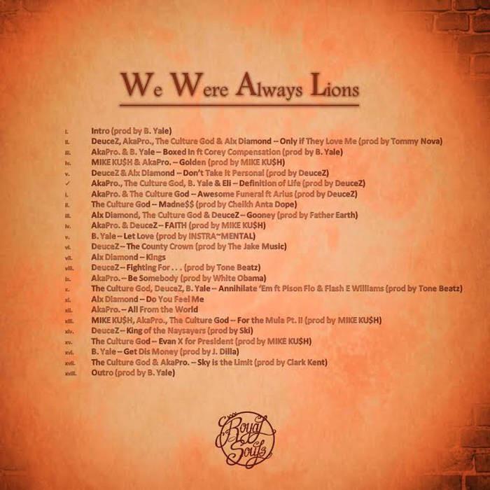 RoyalSoulsMusic's tweet photo. Royal Souls 'We Were Always Lions' (Mixtape) https://t.co/ApOYLsLsrZ #RSMusicalUniverse #WWAL http://t.co/XSDRQs4yZg