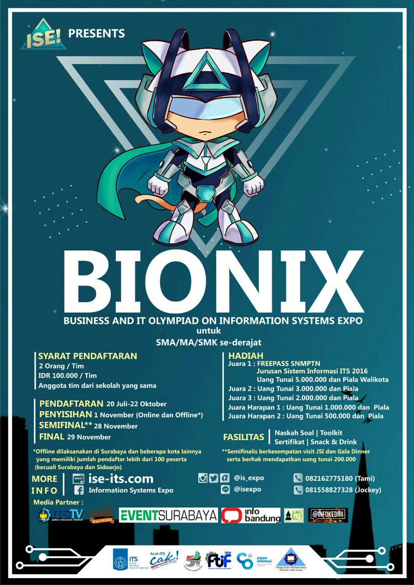 infobatu's tweet photo. Calling All students
BIONIX's registration has opened Check it http://t.co/1lwv8l0Gib
#ITSSurabaya #ISE15 @is_expo http://t.co/vhzkbO9Cd7
