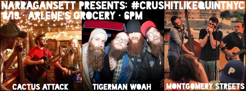 NYC: Come to <a href="/ArlenesGrocery/">Arlene's Grocery</a> 8/19 for <a href="/TigermanWOAH/">Tigerman WOAH</a> <a href="/MStreetsMusic/">Montgomery Streets</a> &amp;  <a href="/TheCactusAttack/">Cactus Attack</a>  facebook.com/events/1059017…