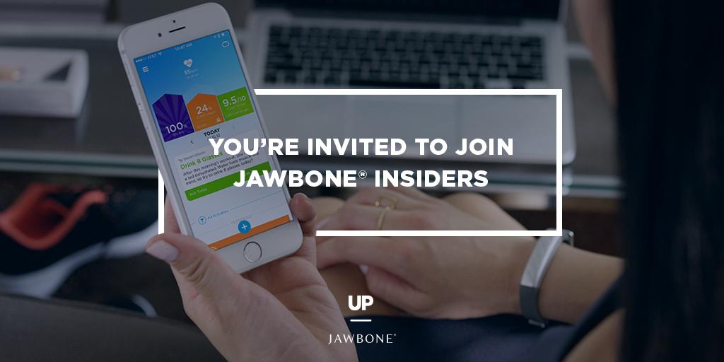 Jawbone's tweet photo. You're invited. Sign up to sneak peek the latest features for UP2, UP3 &amp; UP4 → http://t.co/tmTjKbzk4T http://t.co/rxrva94lJy