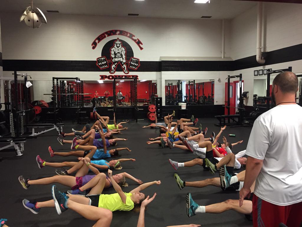 Cross Country Getting #CardinalStrong with <a href="/WJC_Strength/">Jewell Strength</a>