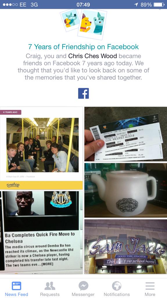 mrpeach1985's tweet photo. @Chesnoid 7 years ago today, we became "Facebook official" apparently! ๐๐๐ http://t.co/JYicN6t4Kd