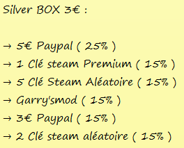 PlayOfBox's tweet image. SILVER BOX : 3 €

Désolé pour les fautes c'est un brouillons, demain nous aurons l'image propre.