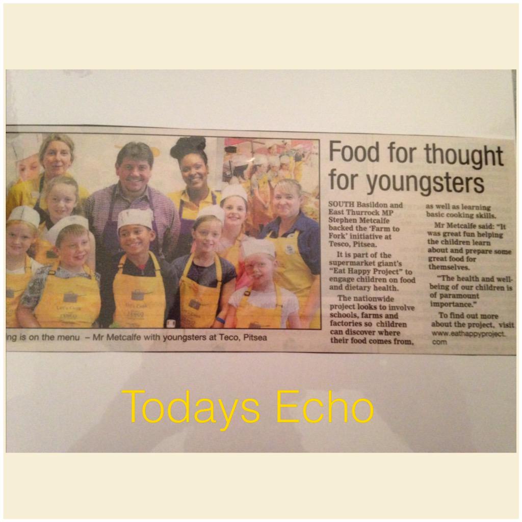 Great to see our F2F Cooking lessons made it into the local paper <a href="/EatHappyProject/">EatHappyProject</a> <a href="/Darrenearl1/">Darren Earl</a> <a href="/Metcalfe_SBET/">Stephen Metcalfe</a>