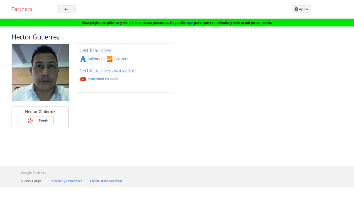 Kikibucaro's tweet photo. Gracias BMT conseguí mi Certificación en @google #maratongoogle barranquilla 1 abrazo por el apoyo a @FRamirezMejia http://t.co/6QCUGyeJWG