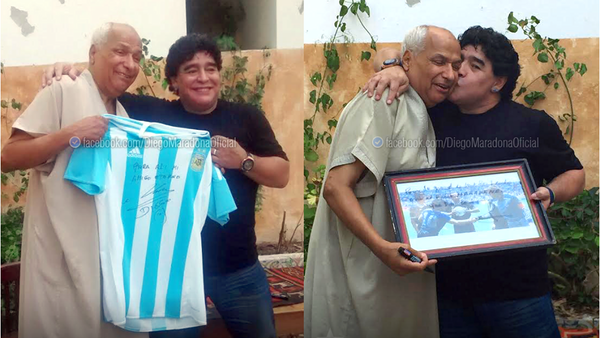 aoramax's tweet photo. #aoramax #curiosidades Maradona visitó al árbitro que no vio “La mano de Dios” y le dio varios obsequios. http://t.co/sJVCma8uhM
