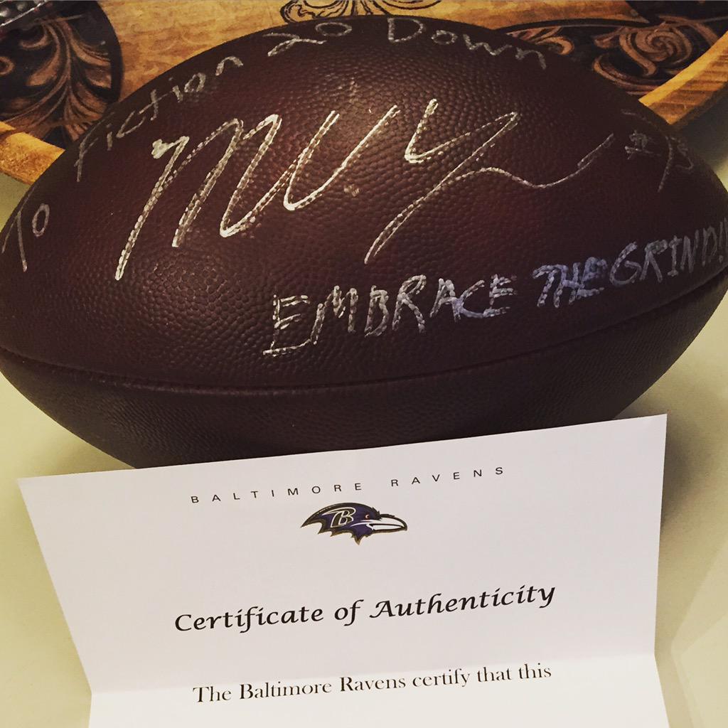 Very cool to receive this from Marshal Yanda &amp; <a href="/Ravens/">Baltimore Ravens</a>! Thank yall!! "embrace the grind" soundcloud.com/fiction20down/…