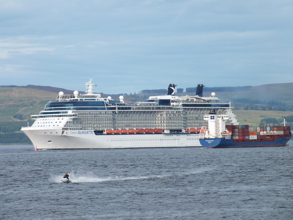 Celebrity silhouette leaving Greenock a short time ago