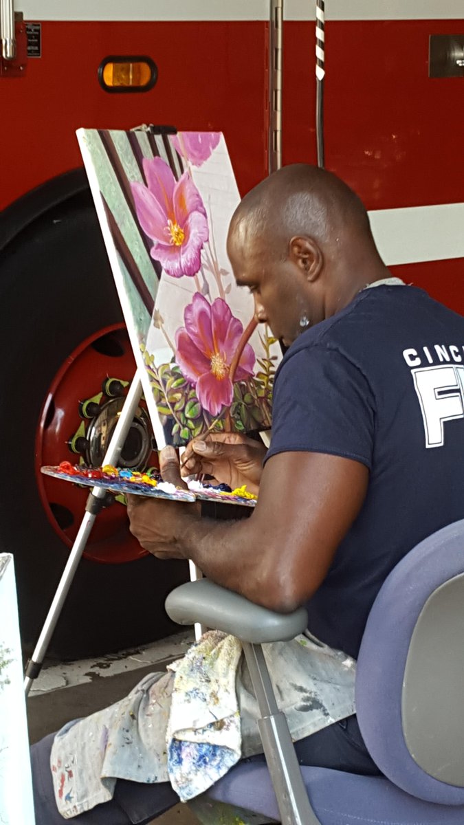 SlateUp's tweet image. S/O  to Samuel Jones Jr. @cfdhistory Engine 46 who uses #painting as a way to #express himself...truly #inspiring!