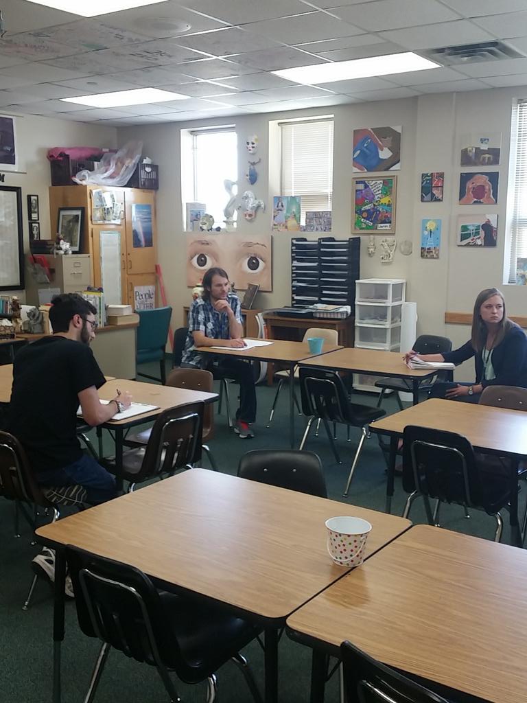 MWConrad19's tweet photo. Facilitating a discussion about hurdles that new teachers face. #jsedcamp #sheptonleads http://t.co/0ylrBR6tsY