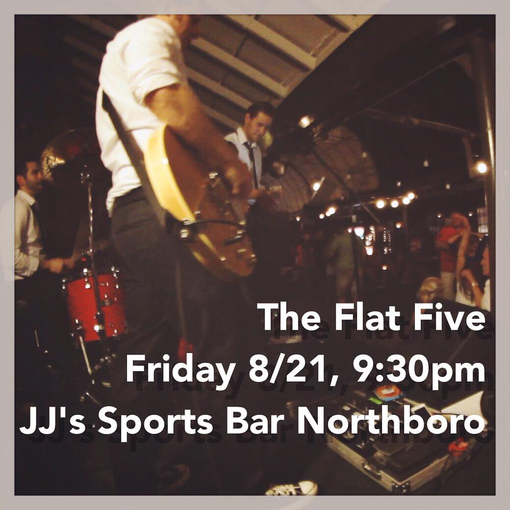 theflatfive's tweet photo. Did you know that we're playing JJs in Northboro this Friday night? Because you should be there. http://t.co/PC4dw0SIOe