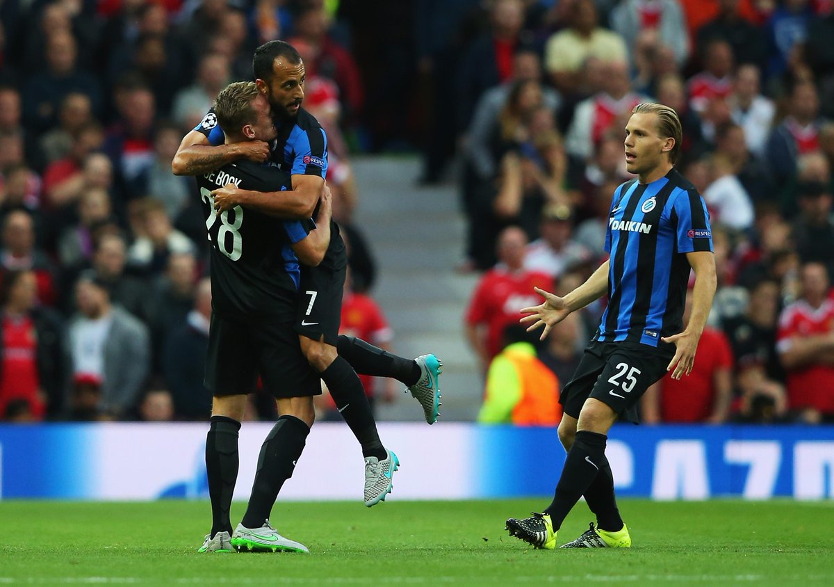 SkySportsPL's tweet image. Memphis Depay's double means #MUFC lead @ClubBrugge 2-1 at half-time. More here: skysports.tv/bwAgys #SkyFootball