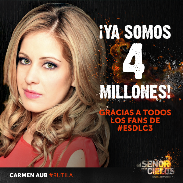 SrDeLosCielosTV's tweet photo. Es hora de ver el #ESDLC3 y celebrar los 4 millones de fans @RafaAmayaNunez @FernandaCGA @MauOchmann @CVillaloboss http://t.co/tVd92rqOD4