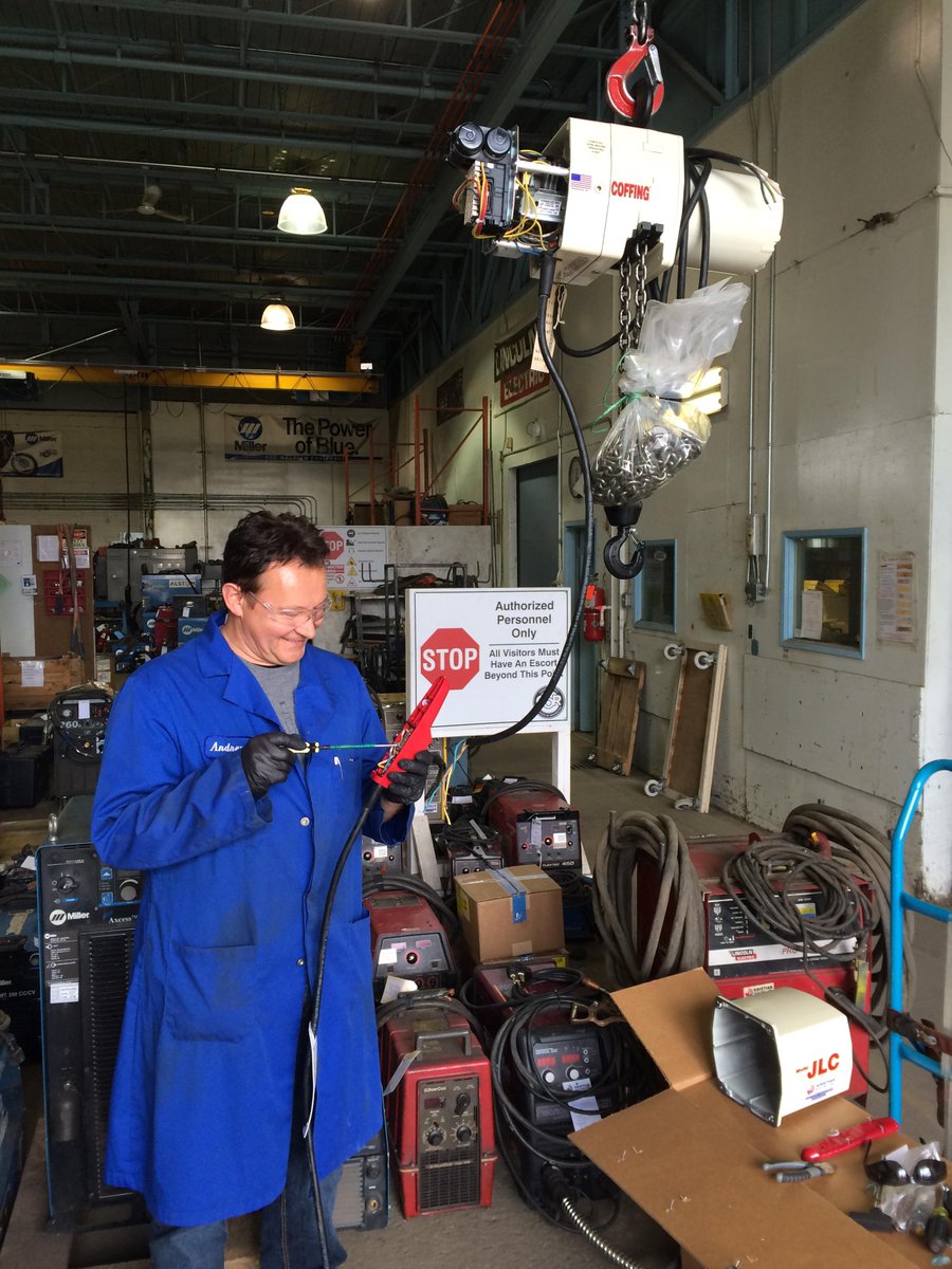We are the leaders in #crane and #hoist repair! IMAGE:Our tech repairs our own #JLC #Hoist pendant.<a href="/CMCOLive/">Columbus McKinnon</a> #coffing