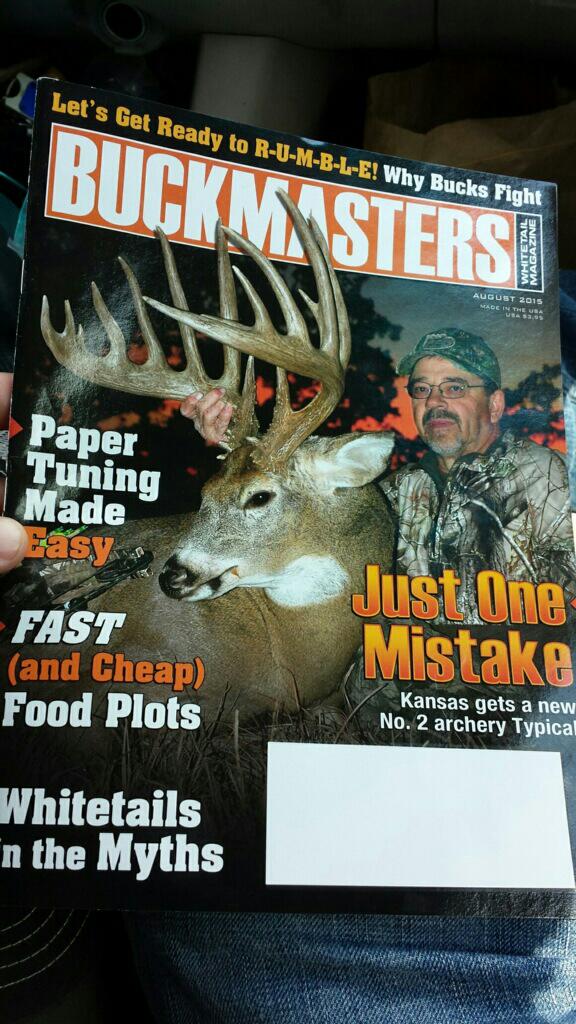 Beer4Deer's tweet photo. massive Kansas buck on #buckmasters magazine cover http://t.co/js3gLcOrLn