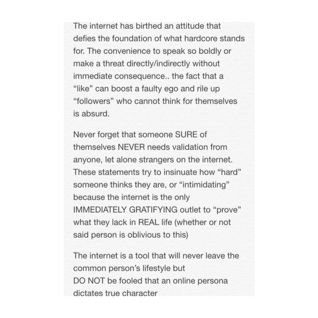 MADDCREWCA's tweet photo. The Internet age of hardcore is getting out of hand. Hardcore isn't an online statement, it isn't an online persona, http://t.co/FjcSJbLbKt