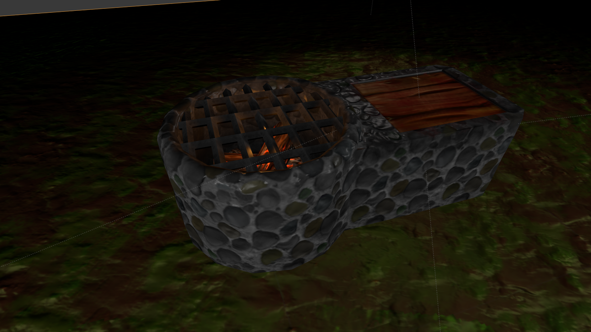 HubristicHermit's tweet image. #TUG Fire Pit Grill Mod  normal map and finished smoothing out texture seams, changed cutting board. Looking better