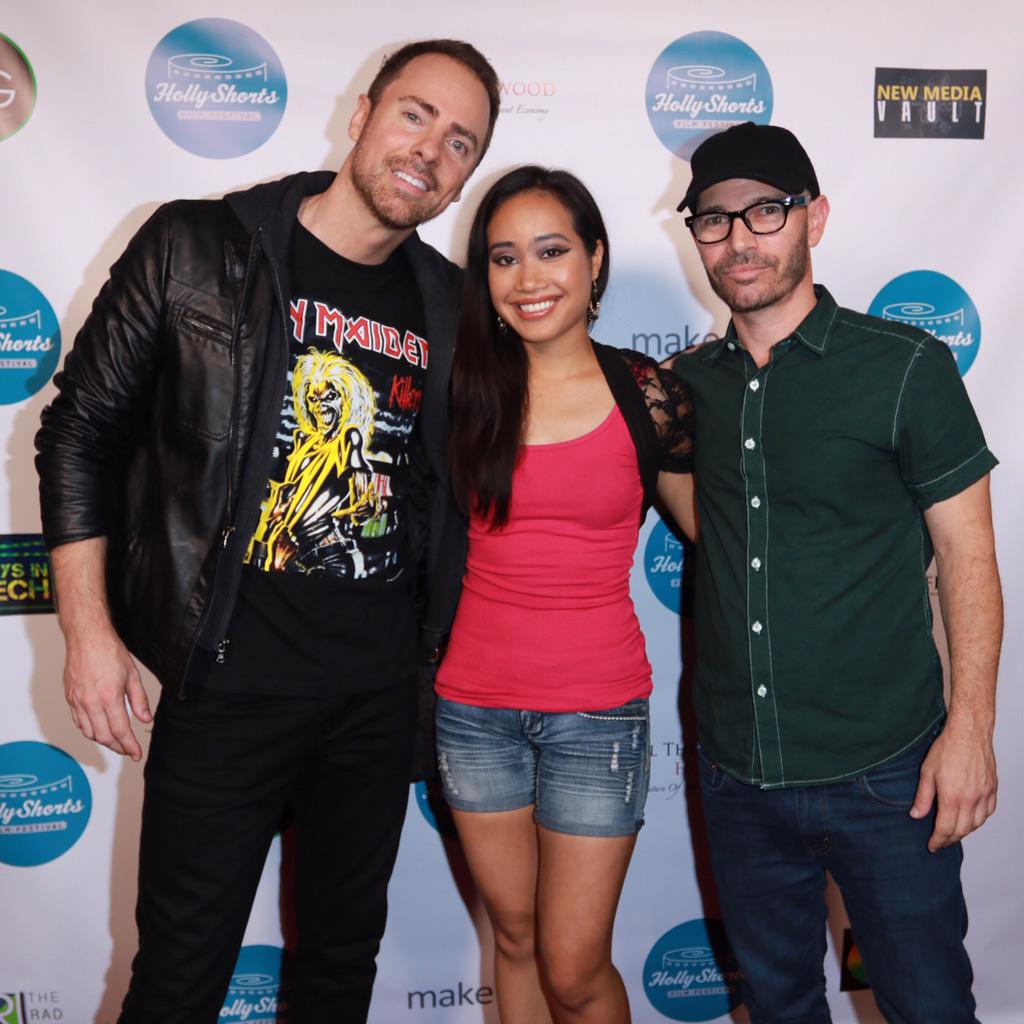 DeannaPak's tweet photo. @dynamitedork @DeannaPak, and #MichaelBeaudry @ #NewMediaVault #HollyShorts event #blokmcasting http://t.co/fJzQmU68p9