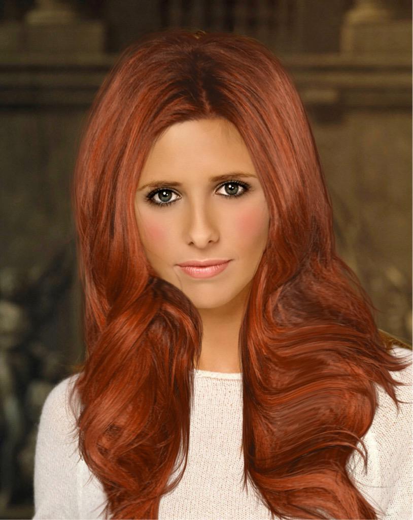 AlwaysSMG_'s tweet photo. Sarah with red hair isnt  so bad at all, is she? 💇🏼💇🏽💇🏻 http://t.co/pW6BEJbAqV