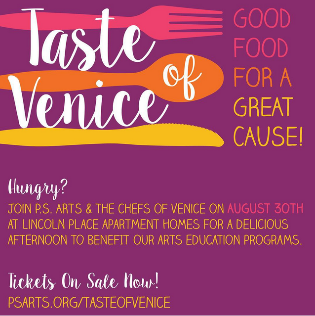 Who's hungry? Join the chefs of Venice at <a href="/TasteofVenice/">Taste of Venice</a> on August 30th and support arts education programs!
