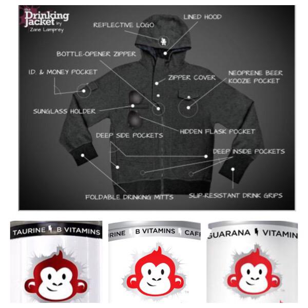 EnergizedMonkey's tweet image. #DrinkingJacket + Cap = insane! Thanks @ZaneLamprey just in time to Tailgate! #MonkeyNation missinginkshop.com/zanelamprey/st…
