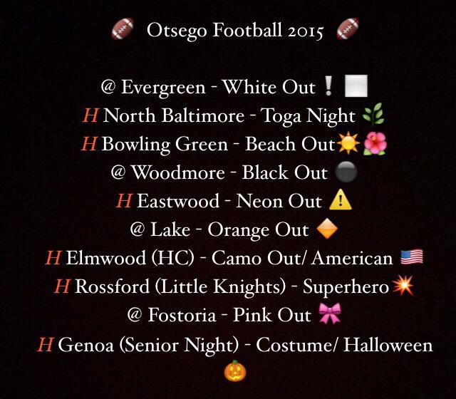AthleticsOts's tweet photo. We are 10 DAYS AWAY from our first football game of the season! Get ready to go all out with our themes this year! 🏈 http://t.co/PJldk7HOqU