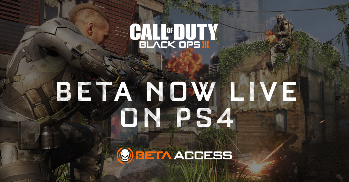 CallofDuty's tweet photo. Because @Treyarch loves you - Beta Tokens are incoming &amp; the #BO3Beta is NOW AVAILABLE to download on PS4. Enjoy! http://t.co/c9aMSFiWdT