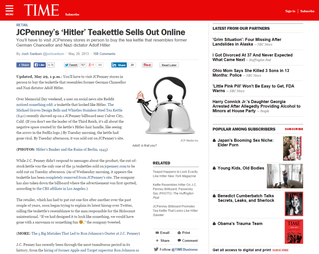 4DTsocio's tweet photo. Teakettle that Resembles Adolf Hitler Sold at JCPenney http://t.co/e9bLU4PZHP http://t.co/TRhv7F6wUa