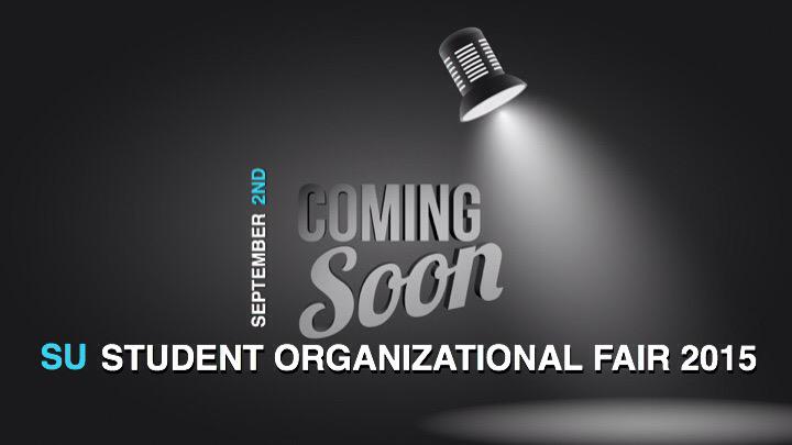 SUJagAMB's tweet photo. SU Student Organizational Fair 2015 #ComingSoon #Sept2 #StayTuned #TeamSU #SUStudentOrgs #SU19 #SU18 #SU17 #SU16 👀💙💛🎥 http://t.co/WCOSWThuGl