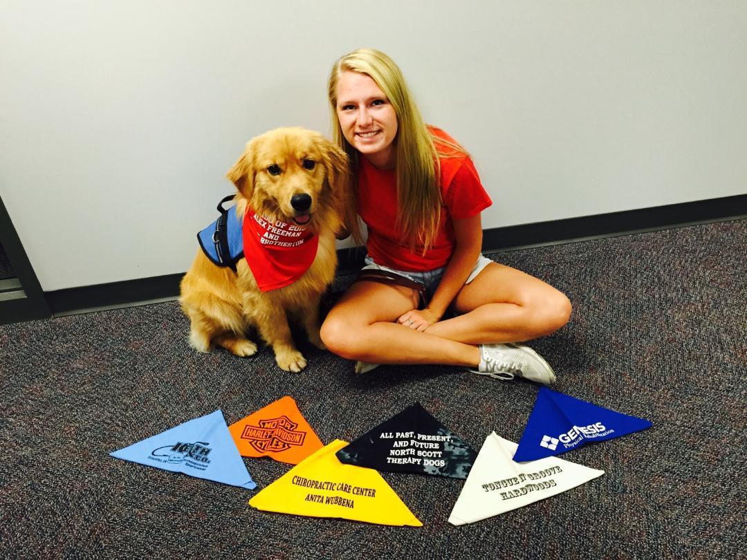 NorthScottHS's tweet photo. Lincoln our new therapy dog...Thank you to all our sponsors but a special thank you to Sydney B. and Mrs. Denahy!! http://t.co/5FkGuAcJaJ