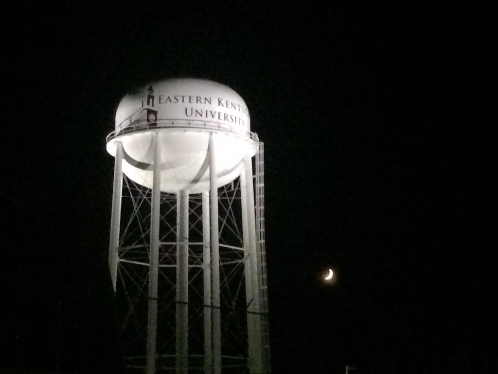 @EKUPrez #ekuwatertower can now be seen from miles away at night. #newledlights