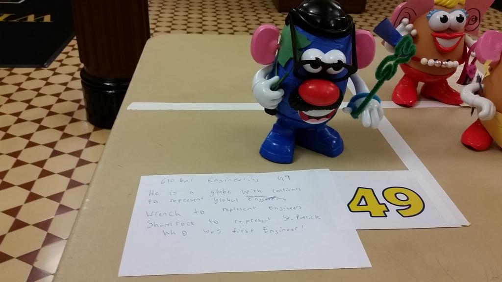 RyanMathewson's tweet photo. Global Engineering turning in our global Mr. Potato Head! #ToInFIGity @MizzouFIGs http://t.co/8D3hQFyA6U