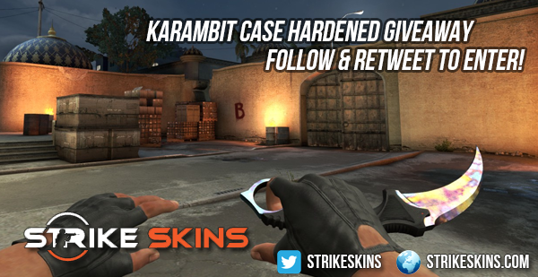 StrikeSkins's tweet photo. Celebrating the launch of our website with a Karambit Blaze Giveaway! RT &amp; Follow to enter, winner announced Sunday! http://t.co/e8JS2zIxx3