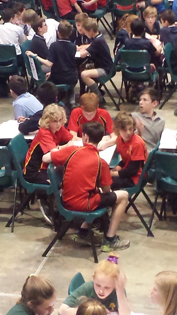 OtumatuaHS's tweet photo. The Year 7 Cantamath team getting prepped to compete! Look how many teams there are! #Cantamath http://t.co/hLa4QsJ6wp
