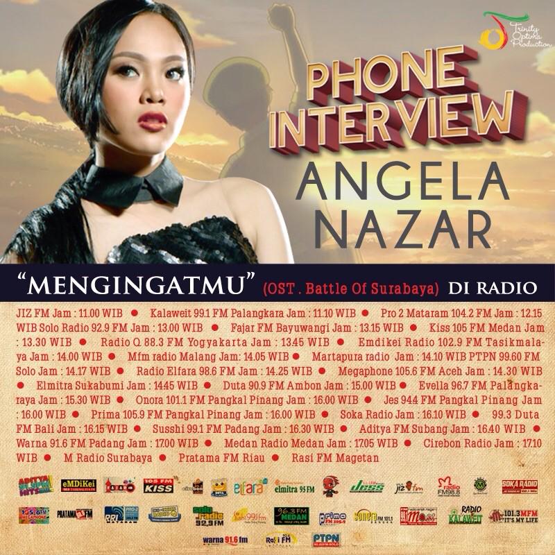 1013mfmradio's tweet photo. Jangan lewatin nanti di #MUSIKKU 14.05 WIB "Mengigatmu" Ost. Battle of Surabaya w/ @AngelaNazar cc: @TrinityOptimaP http://t.co/RAAOFRgJ3l