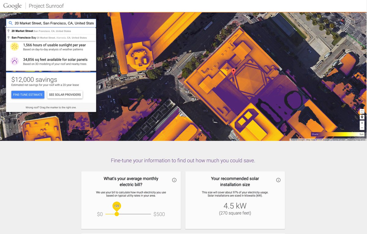 scisar's tweet photo. .@google The new #Google project #Sunroof https://t.co/mNzsGHiEww maps the #solarpotential #energytransition #energy http://t.co/6cJzNhlDKS