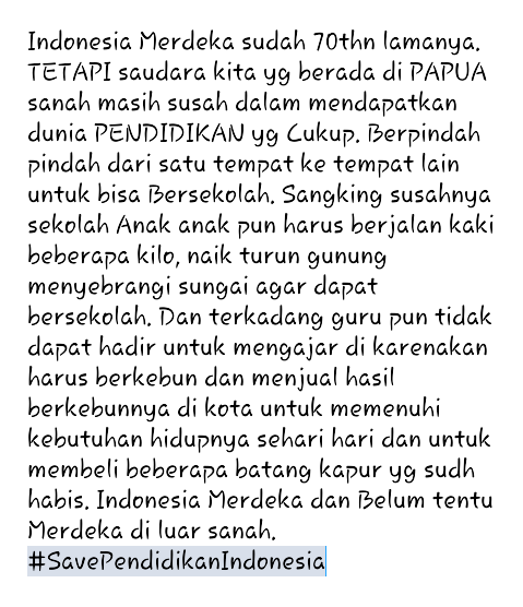 SUDAH MERDEKA KAH? <a href="/KawalPendidikan/">Pendidikan Manusia</a> @PendidikanDD  <a href="/Pendidikan4Id/">Pendidikan4INdonesia</a> <a href="/ilmupendidikan/">Info Pendidikan</a> <a href="/tweetpendidikan/">Pendidikan Indonesia</a> <a href="/SiBolangTrans7/">Si Bolang Trans7</a>