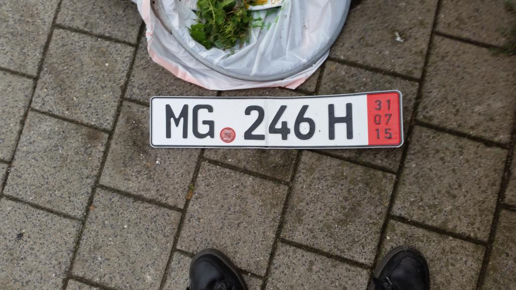 @Pol_Roso Een aparte Duitse kentekenplaat gevonden in twee prullenbakken Rondom de Energiecentrale. Asmanseweg