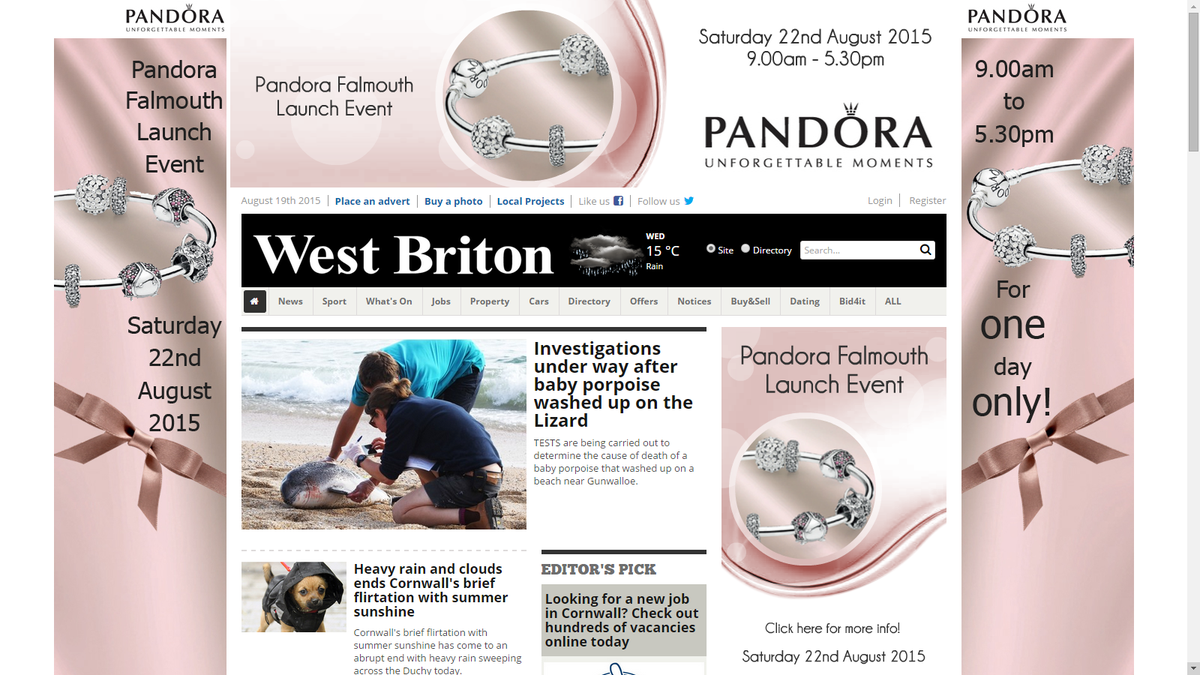 WestBritonSteve's tweet photo. Any fella's need to earn some brownie points with the missus? Pandora #Falmouth have a Launch Event this Sat 22 Aug! http://t.co/86poOao0VG