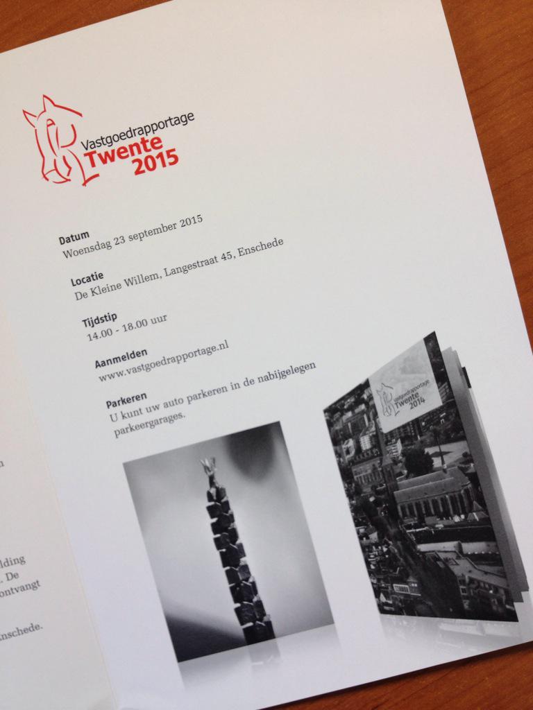 De uitnodiging van het symposium van de Vastgoedrapportage is gereed! Thema is Binnenstedelijke woonprojecten