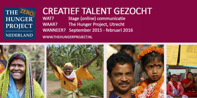 Leuke stageplek beschikbaar! The Hunger Project zoekt online communicatie talent:thehungerproject.nl/the