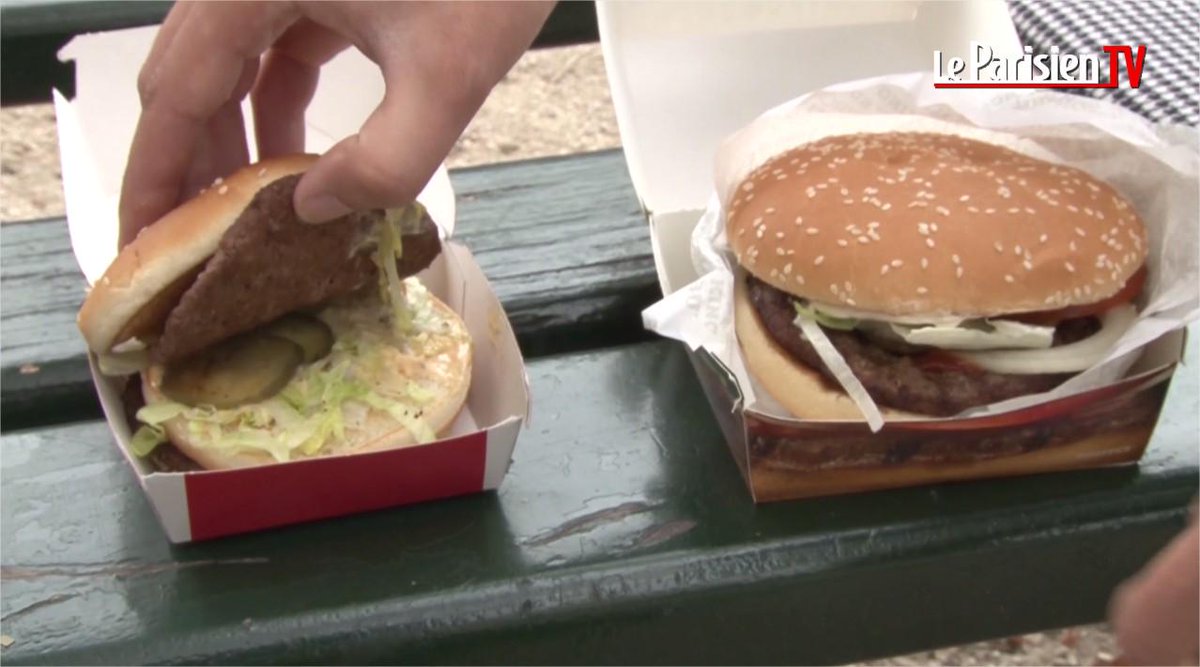 leparisienvideo's tweet photo. Big Mac vs. Whopper : lequel remporte le match ? Le verdict de Cristian, de @fastandfood.
▶ http://t.co/6Rgcow66Vt http://t.co/w02mUgO06k